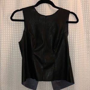 Design Lab Faux Leather Tank Top